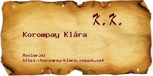 Korompay Klára névjegykártya