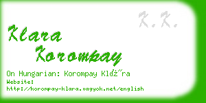 klara korompay business card